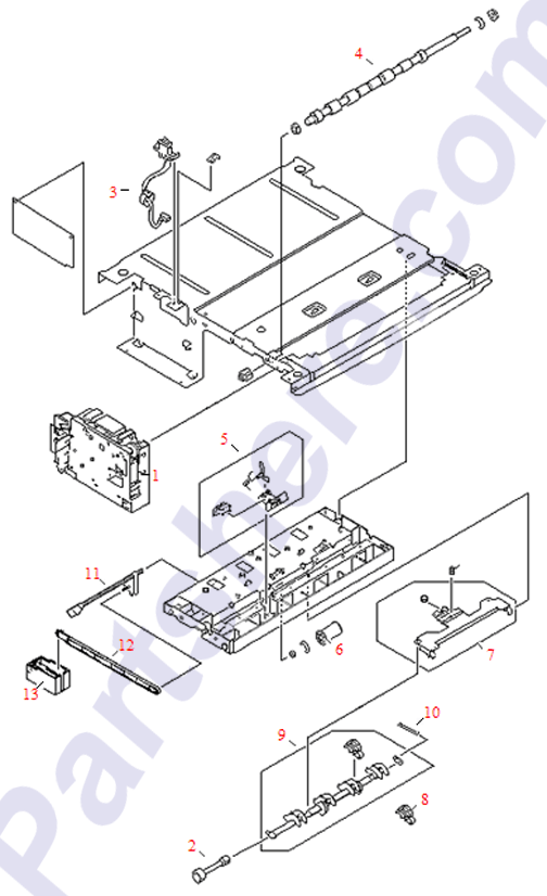 HP parts picture diagram for RB3-0431-000CN, RB3-0444-000CN, RG5-7198-000CN-R, RG5-7194-000CN, RG5-7198-000CN, RG5-7198-000CN-C